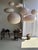 Japanese-Style Round Pink Rattan and Natural Linen Pendant Light For Sale - Image 4 of 18
