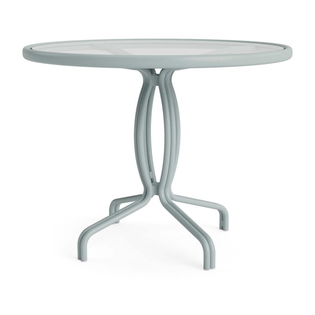 Brown Jordan Kantan Aluminum 36" Round Table in Harbor For Sale