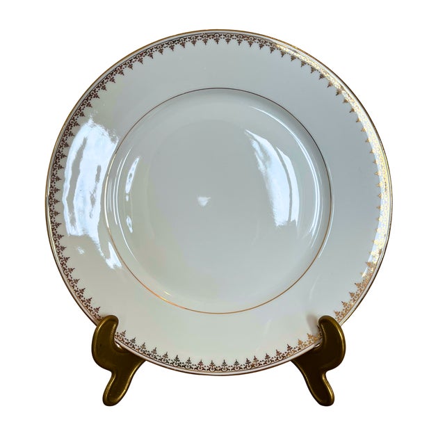Mid-Century Porcelain Dinner Service with Ruby Red and Gilt Frieze from Limoges, 1950, Set of 26 For Sale - Image 9 of 11