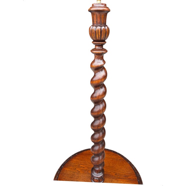 French 1940s French Floor Table Lamp, Solid Maple, Barley Twist. For Sale - Image 3 of 10