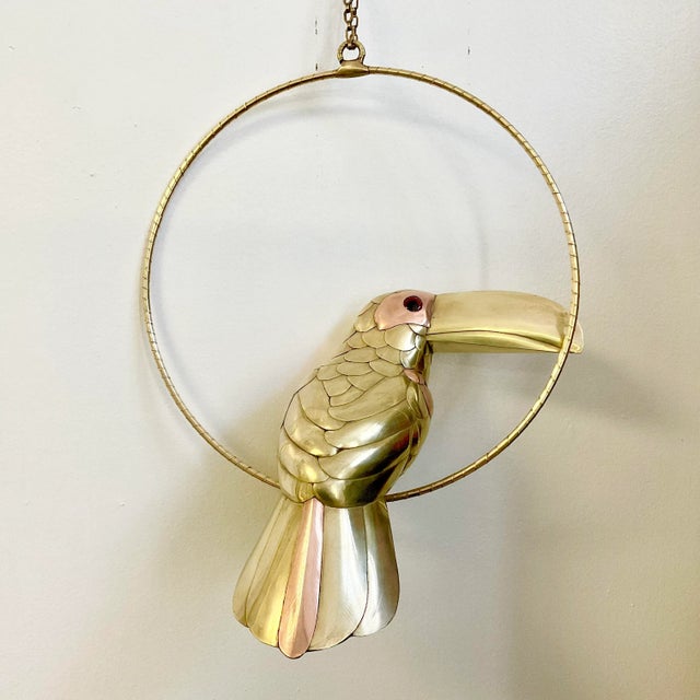 Vintage Home is pleased to present this vintage Folk Art Brass and Copper Toucan Sculpture. This piece is attributed to...