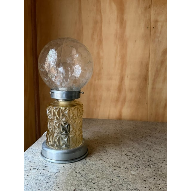 Mid-Century Modern Textured Glass Globe Table Lamp, 1969 For Sale - Image 6 of 11