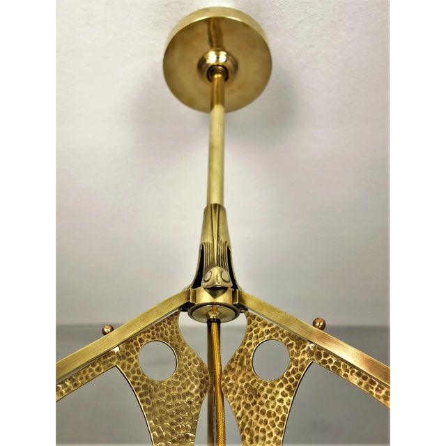 Metal Antique Art Nouveau Ceiling Lamp For Sale - Image 7 of 12