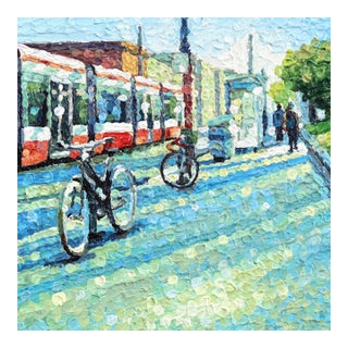 Look Within - Original Urban Figurative Still Life Pointillist Acrylic Painting For Sale