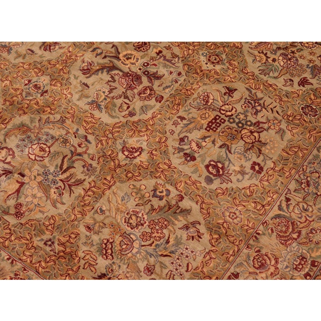 Shabby Chic 1990's Pak-Persian Taupe/Green Wool Rug - 6'1'' X 9'0'' For Sale - Image 4 of 9