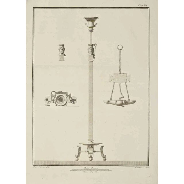 Ancient roman fresco from the series "antiquities of herculaneum", is an original etching on paper realized by vanni in...