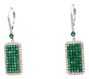 1.92 cts Natural zambian emerald & 0.18 cts diamond earring in 18k gold