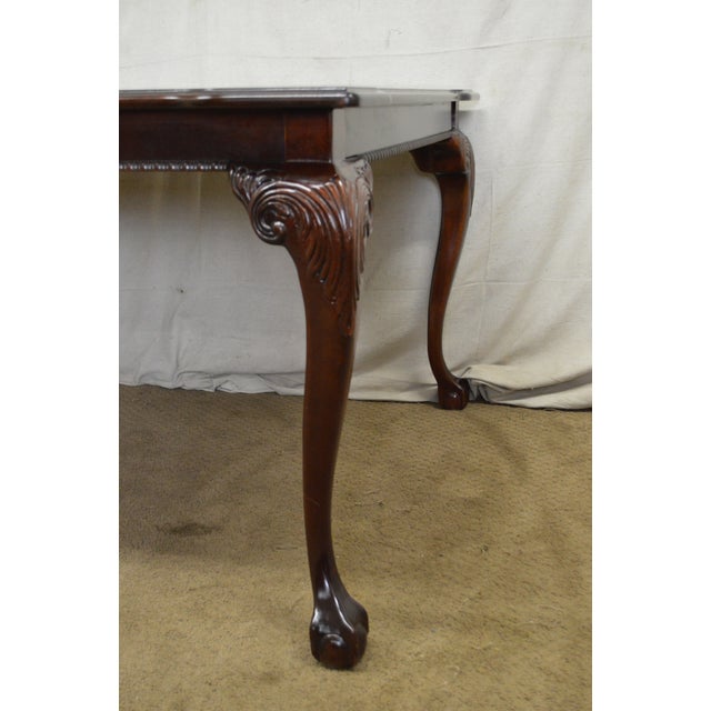 Thomasville Mahogany Chippendale Style Ball & Claw Foot Expandable