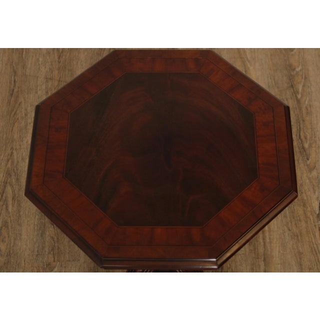 Brown Georgian Style Banded Mahogany Octagonal Table Base For Sale - Image 8 of 13