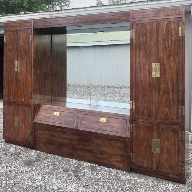 Henredon Scene One Queen Size Bedroom Wall Unit With Armoires Chairish