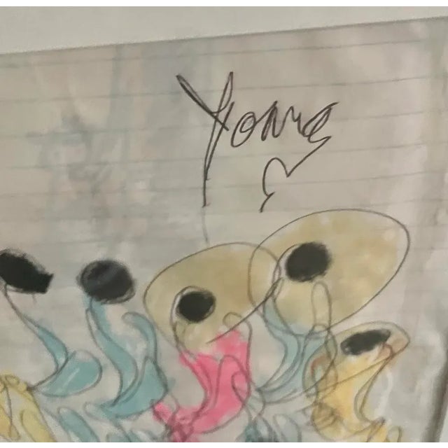 Outsider artist Purvis Young (American 1943-2010) used school paper to draw warriors standing with watercolor & ink....