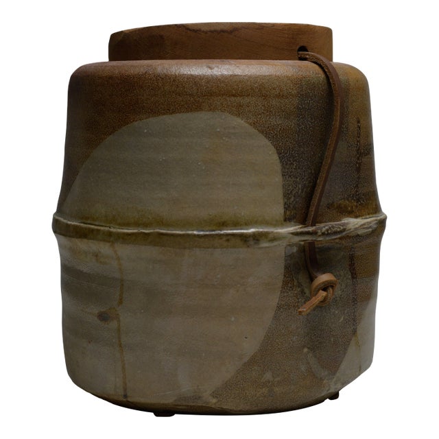 Lidded Stoneware Vessel by Sandra Johnstone, Mid-Century Modern, 1970s For Sale