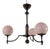 Danish Art Deco 3-Armed Chandelier in Patinated Brass with Light Rose Glass Shades from Lyfa, 1930s For Sale