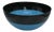 Danish Modern Krenit Style Enamel Bowl in Turquoise and Black For Sale