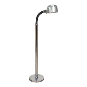 Chrome and Black Gooseneck Adjustable Floor Lamp by Alsy