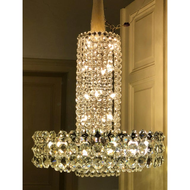 Metal Large Crystal Chandelier from Bakalowits & Söhne, 1960s For Sale - Image 7 of 18
