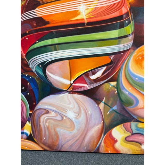 Patrick Bailey's Marbles Oil on Canvas, Signed For Sale - Image 9 of 12