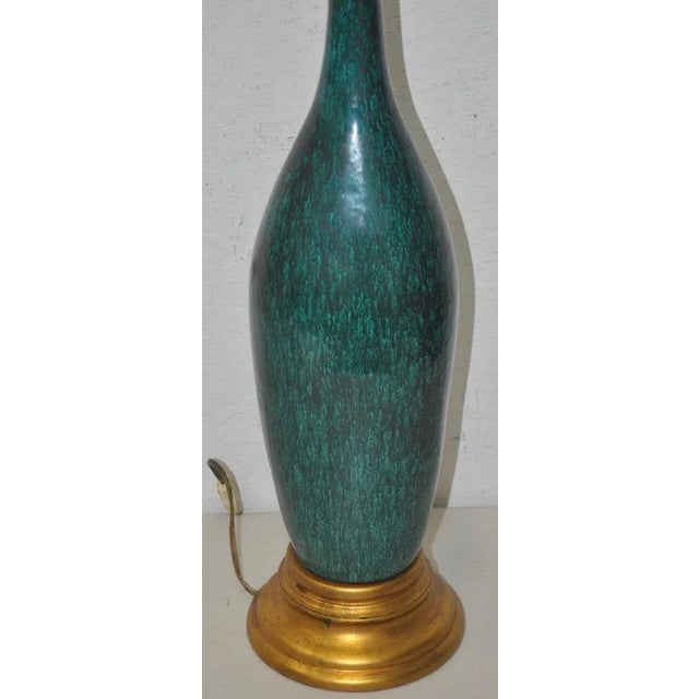 1960s C.1960 Aqua Glaze Table Lamp For Sale - Image 5 of 7