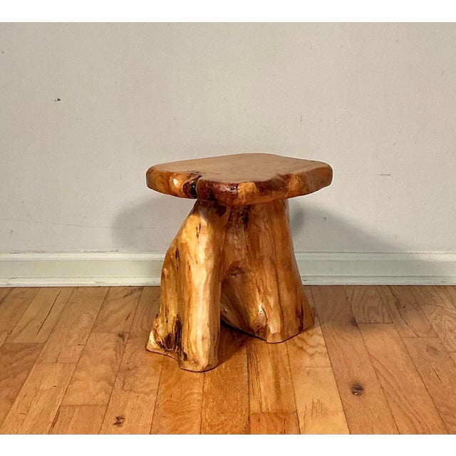 Birdseye Maple Natural Tree Stump Side Accent Table For Sale - Image 11 of 12