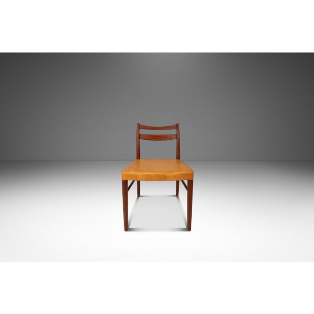 Mid-Century Modern Rare Set of Four (4) Scandinavian Modern Dining Chairs in Teak & Leather Attributed to Yngve Ekström for Gemla Diö, Sweden, C. 1950s For Sale - Image 3 of 17