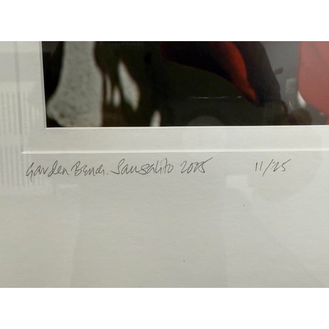 Circa 2005 Ravi Anand "Garden Bench, Sausalito" Framed Photograph Edition 11 of 15 For Sale - Image 10 of 12