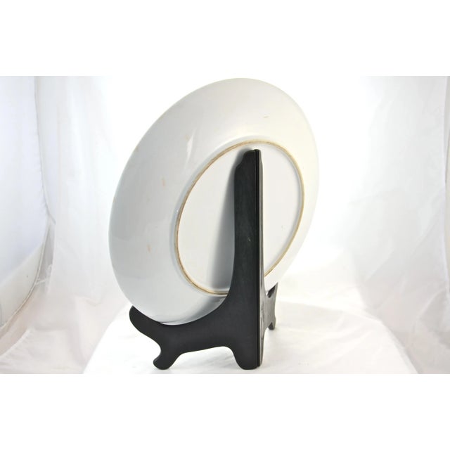 Mid 20th Century Chinoiserie Floral Charger With Stand For Sale - Image 5 of 6