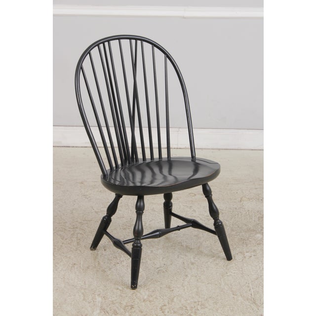 Set of 4 Black Windsor Style Dining Room Chairs For Sale - Image 15 of 18