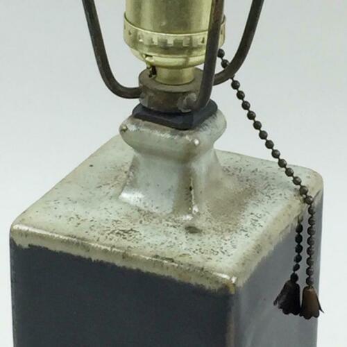 Vintage 1960's Mashiko Kilns Japanese Ceramic Lamp on Wooden Base