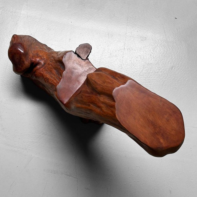 Vintage Japanese Organic Pedestal Stand in Keyaki Wood, 1920s For Sale - Image 11 of 18