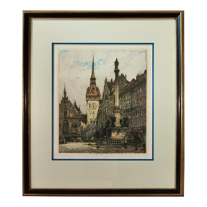 Luigi Kasimir The Old City Hall, Munich, Germany C. 1930 Reproduction Print