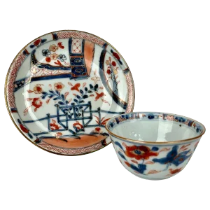 Tea Bowl and Saucer-Chinese Imari Export Porcelain-18th C.