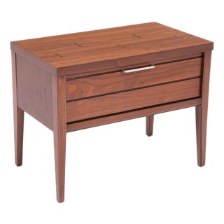 Lane Tuxedo Nightstand Paul McCobb Rosewood Walnut Chrome Replaced Handle For Sale