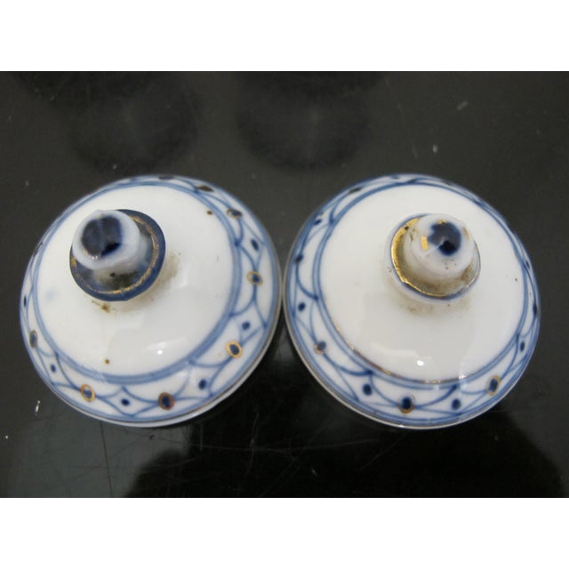 Late 19th Century German Antique 19th Century Blue & White Porcelain Apothecary or Spice Jar Pair For Sale - Image 5 of 7