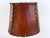 Metal Mid-Century Italian Palm Leaf Table Lamp in Brass with Leather Lampshade, 1970s For Sale - Image 7 of 12
