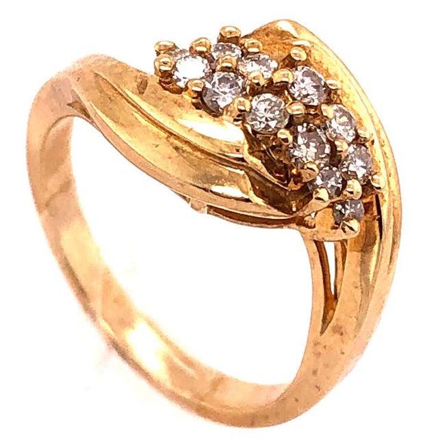 14 Karat Yellow Gold Freeform Diamond Cluster Ring 0.50 TDW, Size 5.5 For Sale - Image 11 of 11