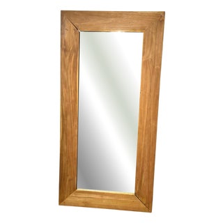 Large Wooden Framed Mirror For Sale