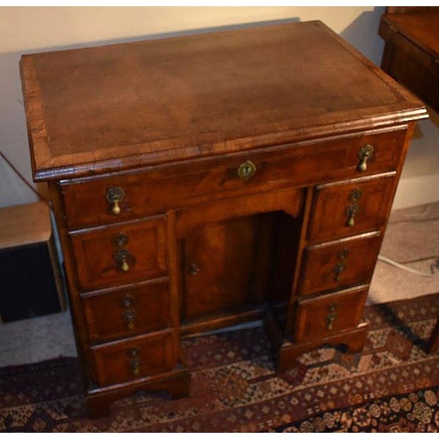 Walnut Kneehole Dressing Table or Desk For Sale - Image 4 of 12