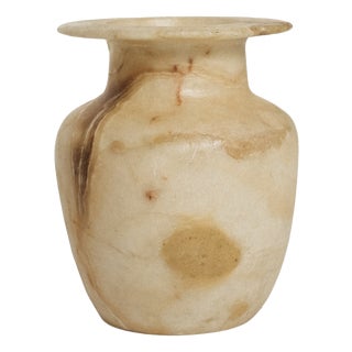 Hand-Carved Egyptian Alabaster Vase For Sale