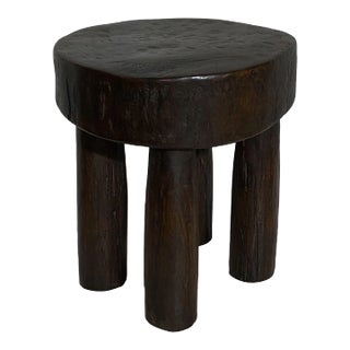 African Vintage Wood Milk Stool Hehe Gogo People Tanzania 11.5" H For Sale
