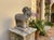Vintage Stylized Cast Stone Ram Garden Statue With Swirl Relief Detail For Sale - Image 11 of 12