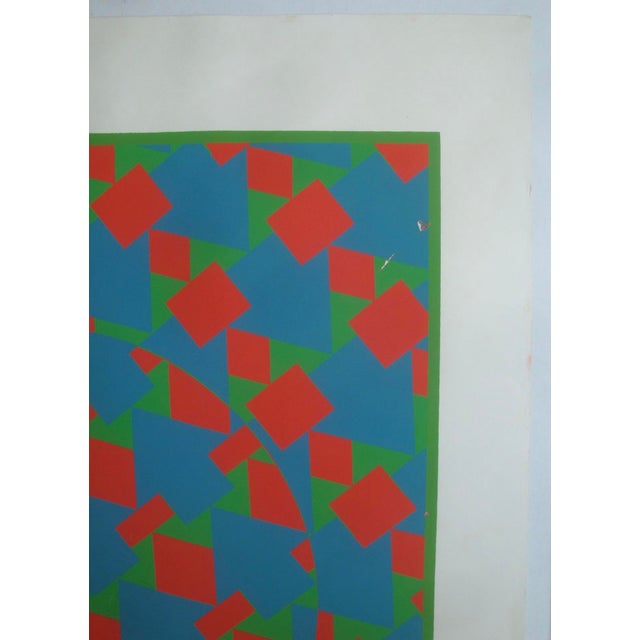 Victor Vasarely Geometric Silkscreen Midcentury Modern Op Art Poster After Vasarely For Sale - Image 4 of 6
