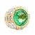 Contemporary 5.99 Carat Neon-Green Paraiba Tourmaline Diamond 18k Yellow Gold Ring, Aigs Cert, Size 5.75 For Sale - Image 3 of 8