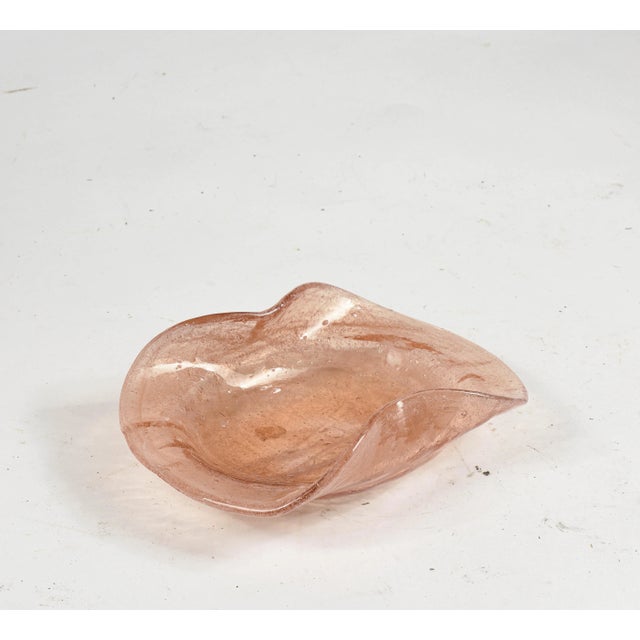 Amber Murano Handmade Dish Oddly Shaped Glass Tray For Sale - Image 6 of 7