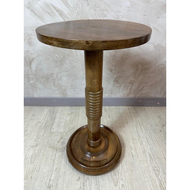 Vintage Walnut Side Table, 1940 For Sale - Image 4 of 8