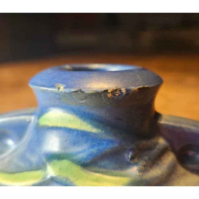 Roseville Blue Freesia Single Candle Holder For Sale - Image 9 of 9