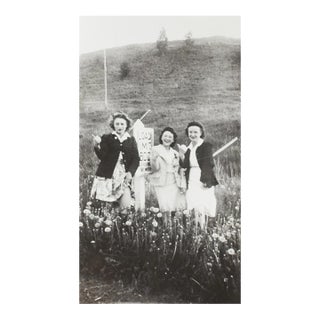 Mid 20th Century Women Hitching a Ride Snapshot Photograph For Sale
