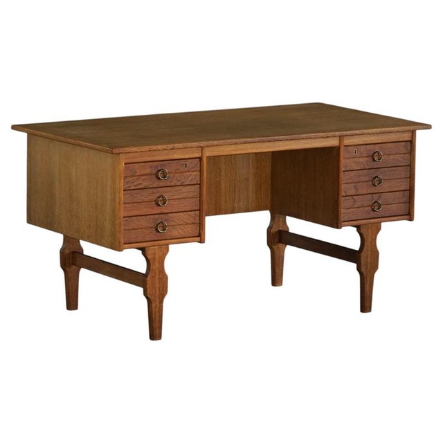 Danish Freestanding Desk in Oak by Henning Kjærnulf, 1950s For Sale - Image 15 of 15