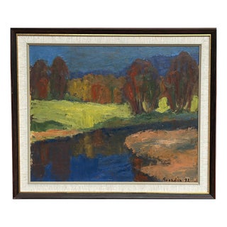 Svän Grandin, Autumn Reflections, 1960s, Oil on Panel, Framed For Sale