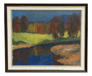 Svän Grandin, Autumn Reflections, 1960s, Oil on Panel, Framed