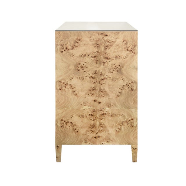 Matthew Izzo Home Carnegie Burlwood Chest of Drawers For Sale In New York - Image 6 of 9